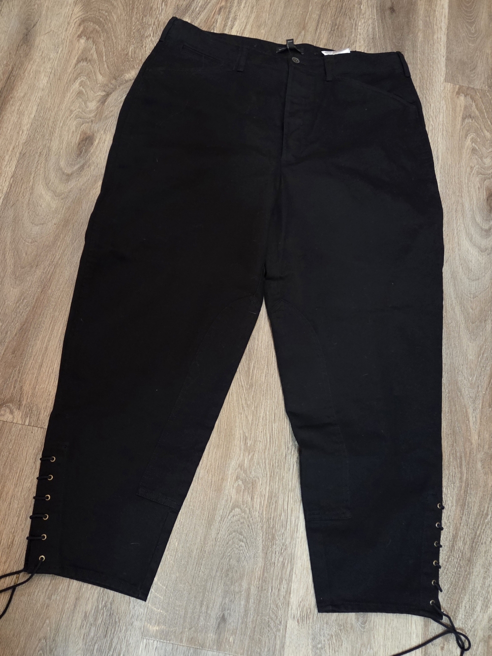 Banana Republic Women’s Black High Rise Riding Pants Lace-Up Hem Size 16 NWT